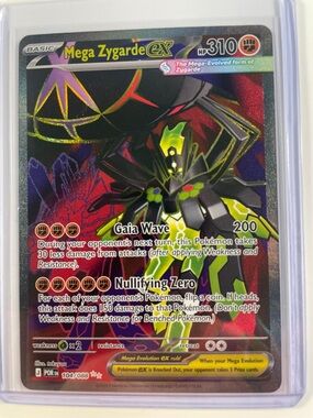 Pokemon Mega Zygarde EX Holographic Card - Black, Green, Yellow, Red, Purple